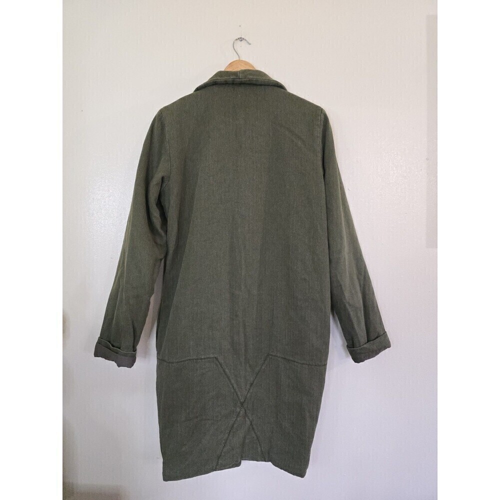 One Teaspoon Chapman Sailor Coat Womens Small Olive Green Oversized Long Duster - Picture 9 of 14